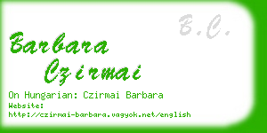 barbara czirmai business card